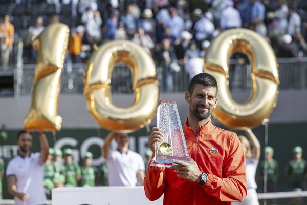 ▲塞爾維亞傳奇名將喬科維奇（Novak Djokovic）勇奪生涯百冠。（圖／達志影像／美聯社）