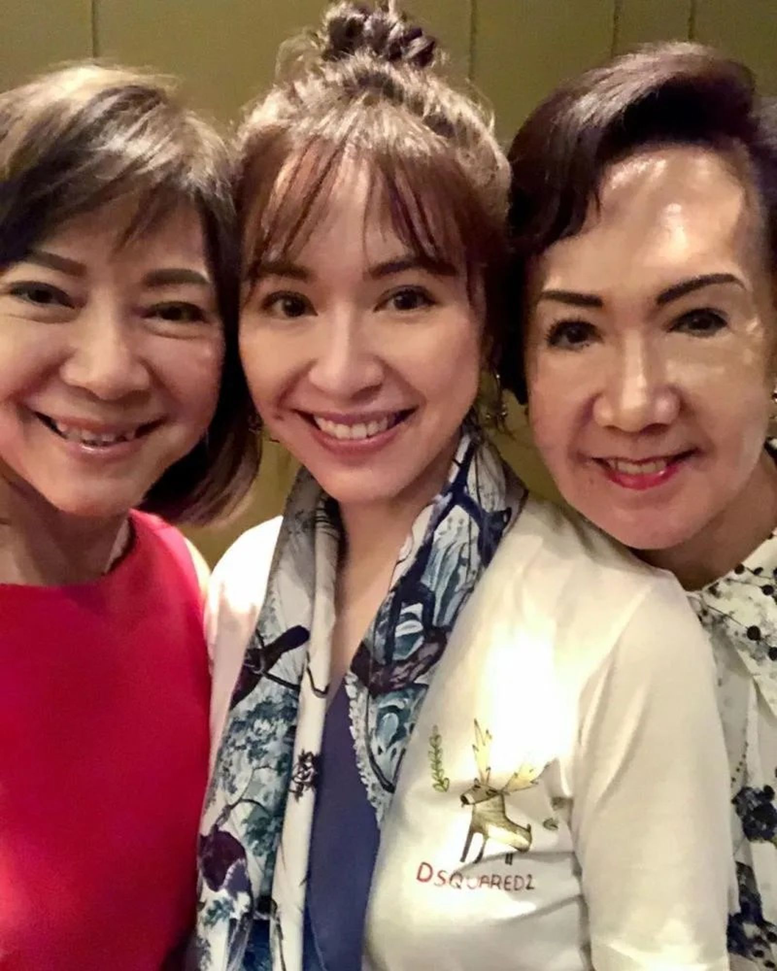 蔡依珊（中）2020年曾分享與母親陳娟娟（左）、婆婆連方瑀（右）的合照，引發討論。（翻攝蔡依珊IG）